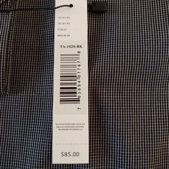 TAHARI SLIM FIT STRETCH NON-IRON MEN LONG SLEEVE DRESS SHIRT - 14-14.5 (32/33) - Picture 7 of 8